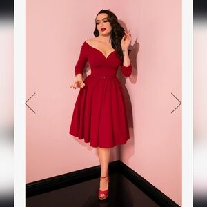 Red Swing Starlet Dress - Vixen by Micheline Pitt sz Large BNWT